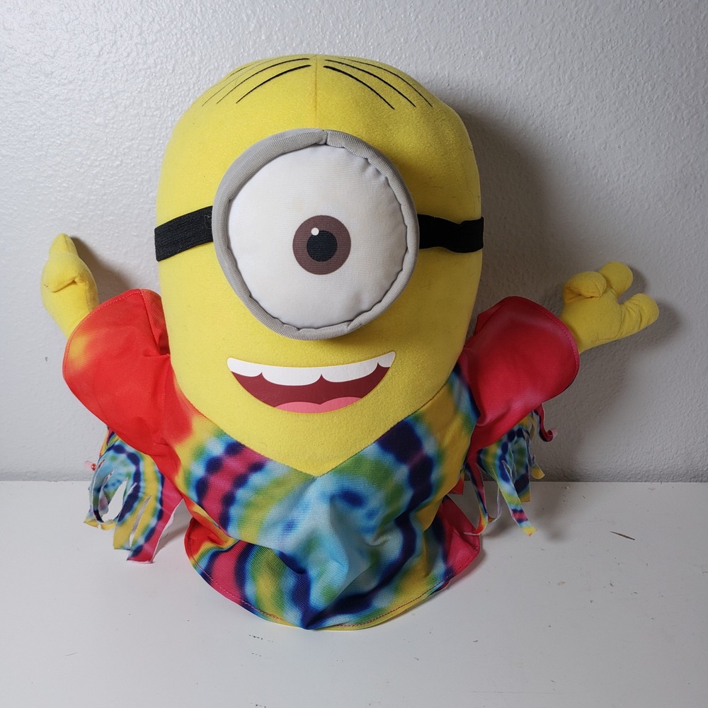Stuart Minion Tie Dye Peace Plush 15" Toy Factory Despicable Me Rare